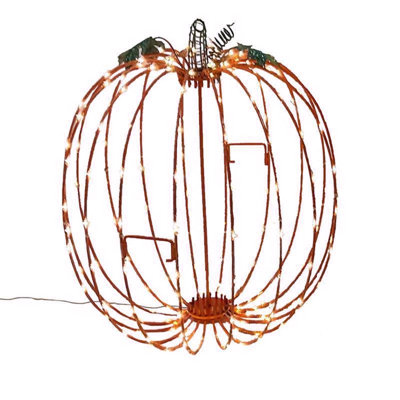 Décoration de fête d'Halloween citrouille pliable à DEL 16 carats 16 po Celebrations Orange