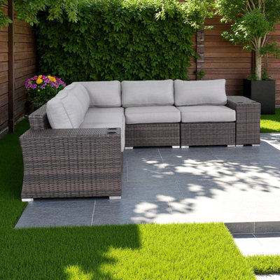 7 Seating With Weather- , Cushions, And Easy-Care Features Fully Assembled Sectional Group Comfortable For 4, Water- , Interlocking Pieces