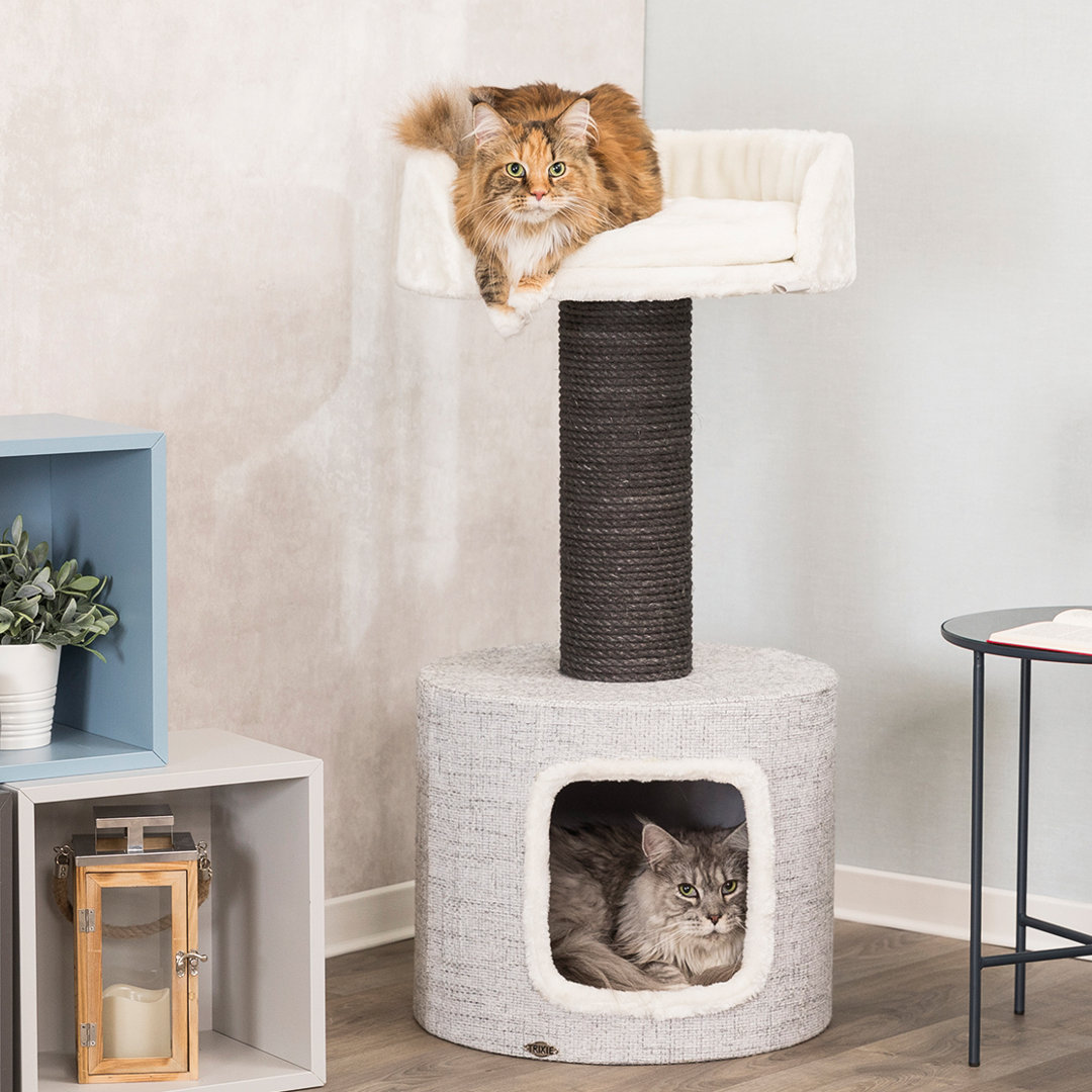 TRIXIE Fonda XXL 39" Cat Tree, Sisal Scratching Post with Plush Condo for Large Cats, Padded Platform Bed TRIXIE