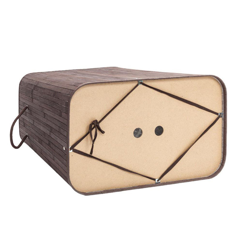 Bamboo Laundry Hamper with Handles, Brown