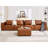 5-Piece 152.76” Wide Leather Upholstered Sectional Sofa-1526743349