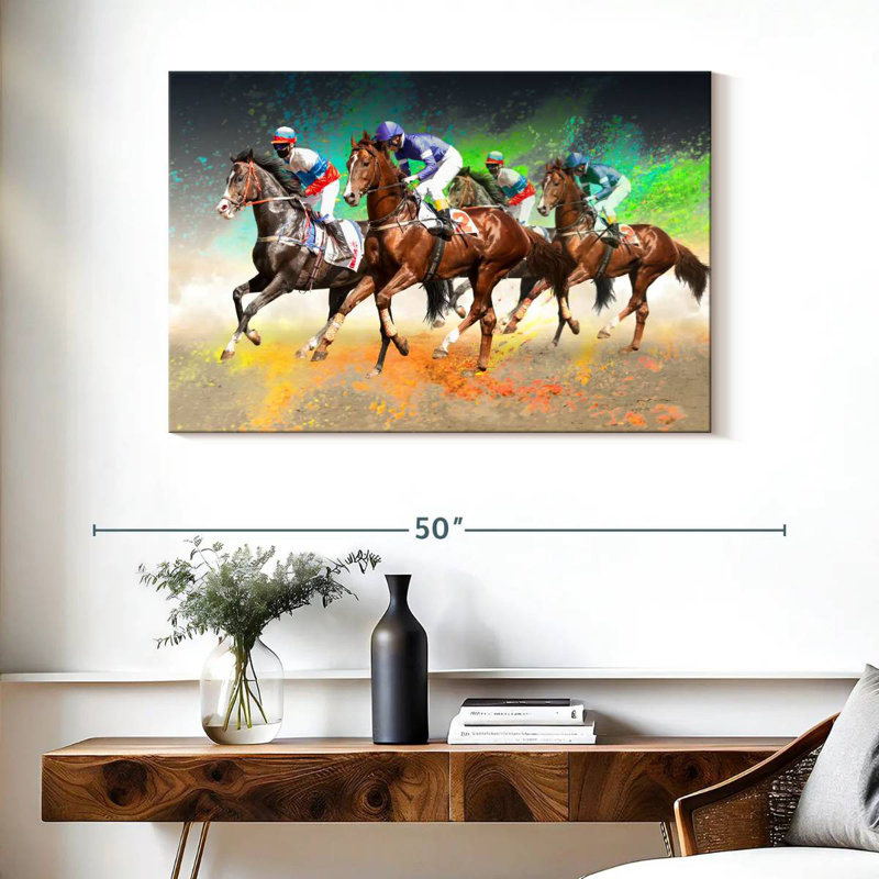 Course de chevaux Sirci, H 26 po x l 39 po