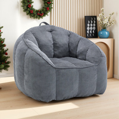 Compression Corduroy Sponge-filled Bean Bag Chair, No Need To Fill