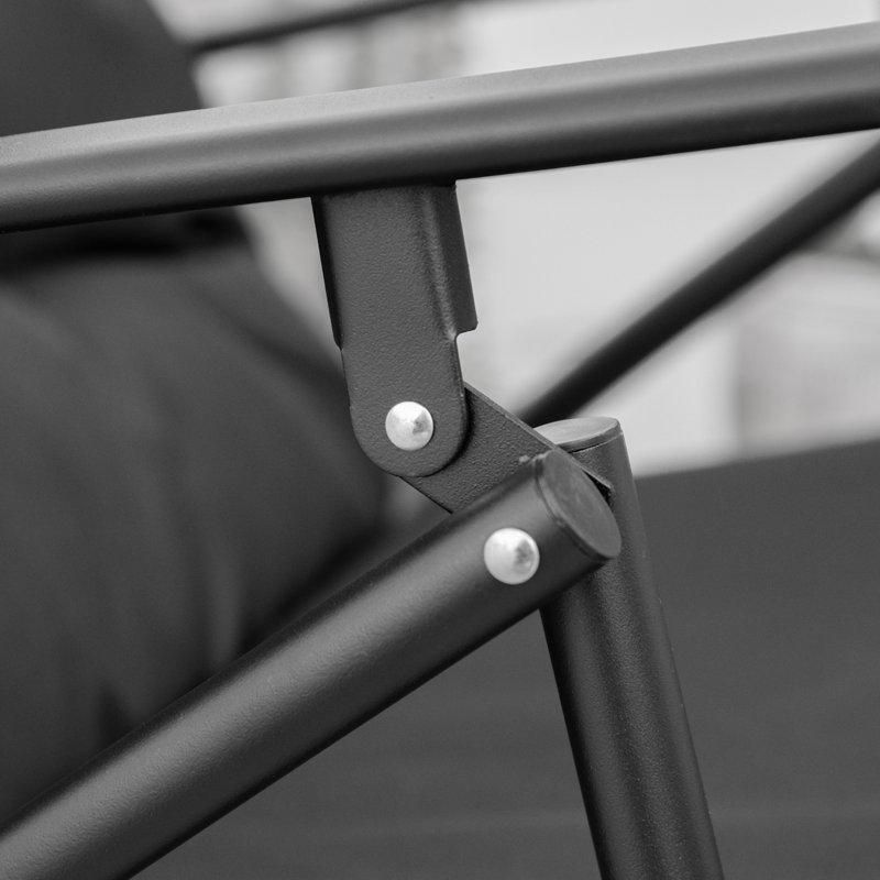 Méridienne d'extérieur pliable en tissu, Noir, noir, noir, noir