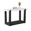 Ensemble de table moderne 3 pièces avec plateau en faux marbre et design bicolore, parfait pour les espaces de vie élégants.-721098832
