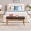 Banc rabattable avec pieds en charme et tissu en lin-295557187-295557186