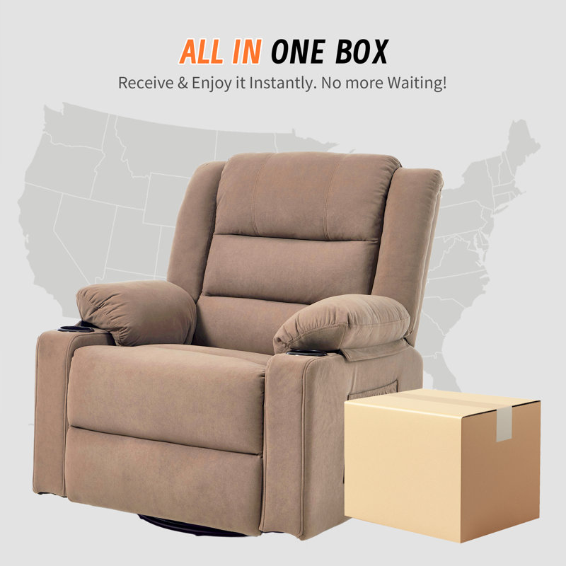  Fauteuil inclinable et pivotant à 360 ° pour chambre de bébé avec massage et chauffage, Moka