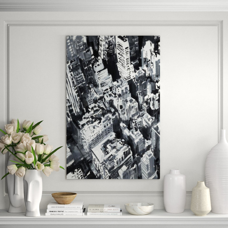 New York Print by Paul Ngo, Image Brush Gel, 46" H x 30" W x 1.5" D