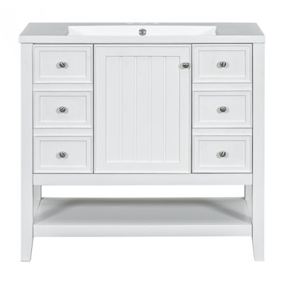 Meuble-lavabo de 36 pouces avec lavabo, armoire et tiroirs pour un rangement durable et élégant