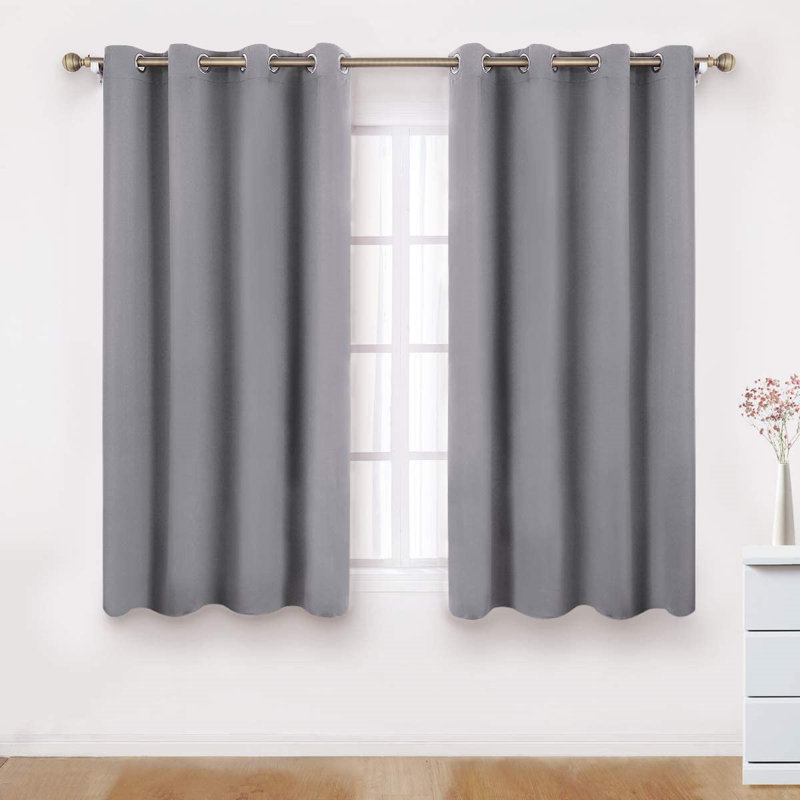 Blackout Curtain Panels 55x63 Inch 2 Pack, Gray 