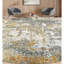 Abstract Area Rug in Grey/Gold