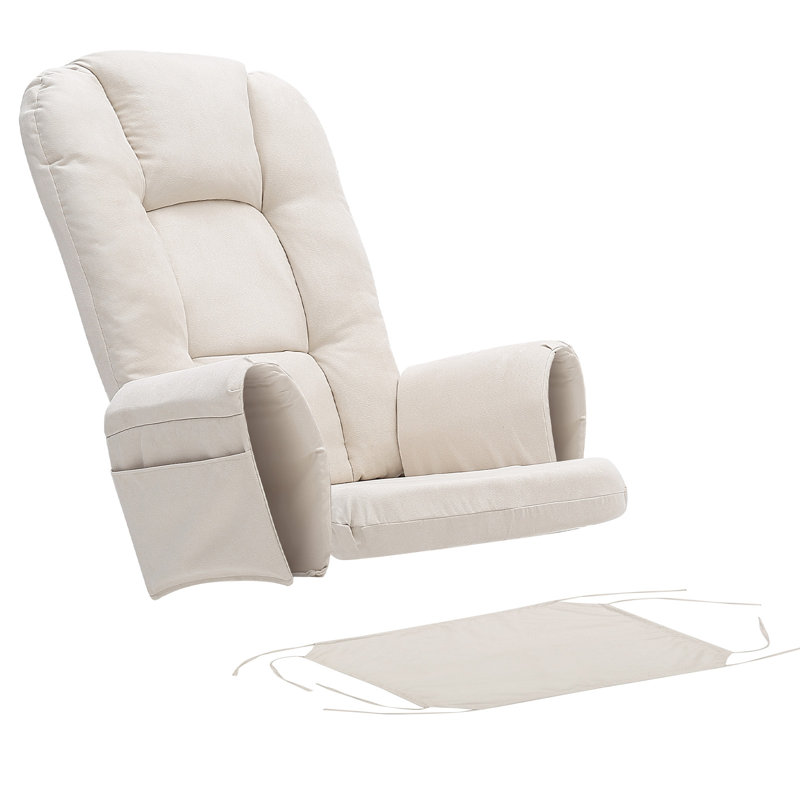 Ensemble de remplacement de coussin de chaise berçante en suède pelucheux avec poches de rangement et support ergonomique