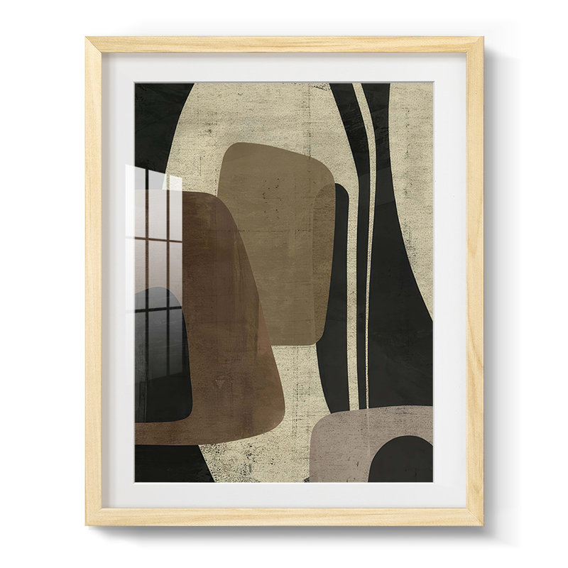 «Retro Form Collage II», reproduction encadrée, Papier encadré naturel, Blanc
