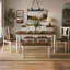Ensemble de salle à manger classique 6 pièces avec table en bois, 4 chaises et un banc, pour la cuisine et la salle à manger