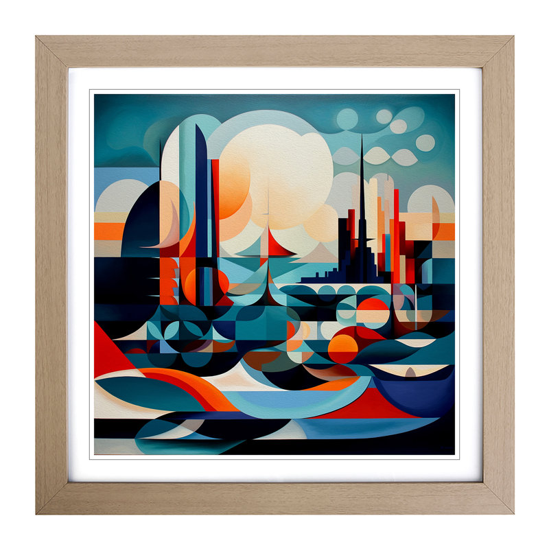 Seascape Constructivism No.1 - Framed Print, Oak