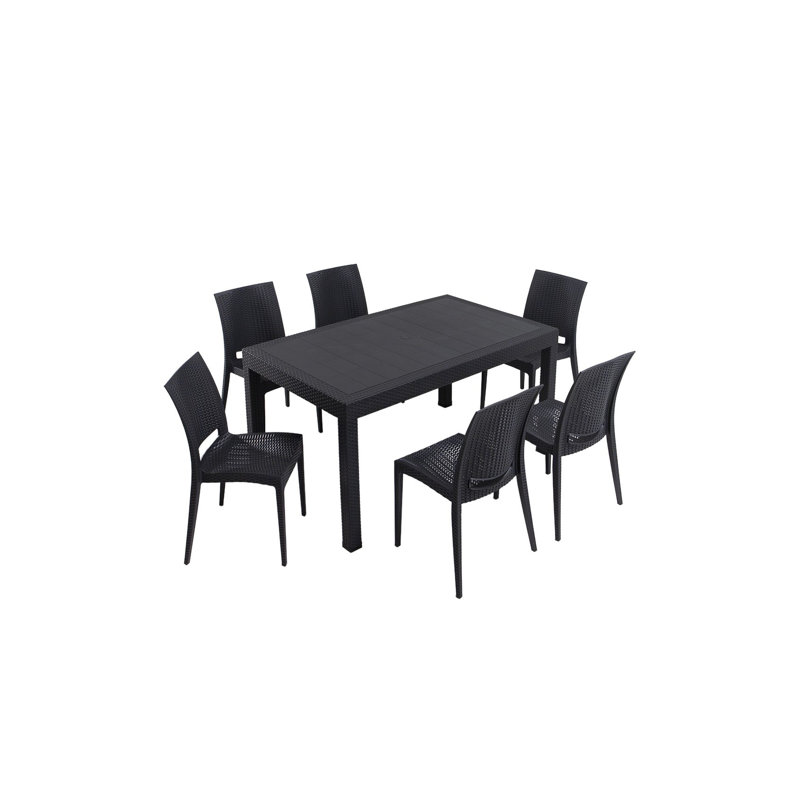 Cardamom 6 - Person Patio Dining Set with Rectangular Table