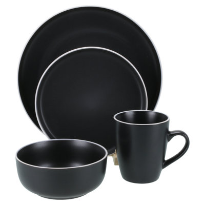 Tempo Piece Stoneware Dinnerware Set - Service for 4