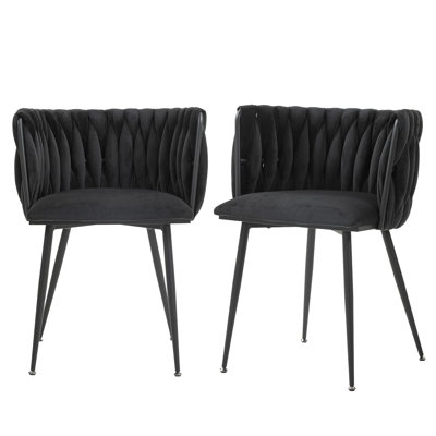 Bargeron 50cm H Velvet Upholstered Metal Side Chair