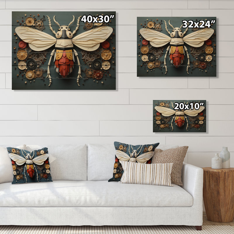Insectes, insectes, petites merveilles I sur bois, H 30 po x l 40 po x P 0,78 po