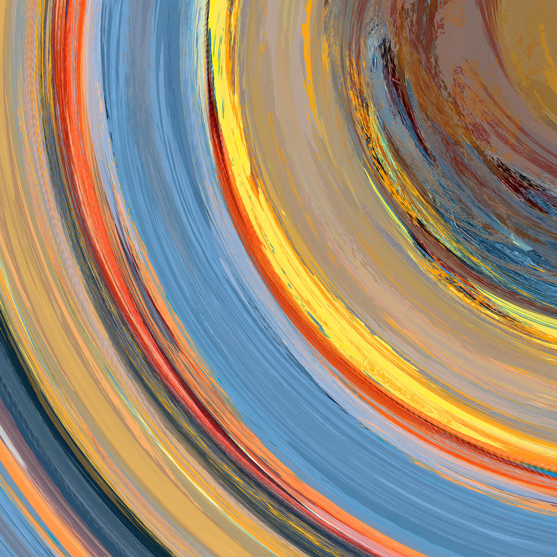 Inner Rings III - peinture sur toile tendue, H 8 po x l 8 po