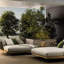 Chaise longue d'extérieur avec cadre en aluminium et teck 63,77 po en teck avec coussins Sunbrella®
