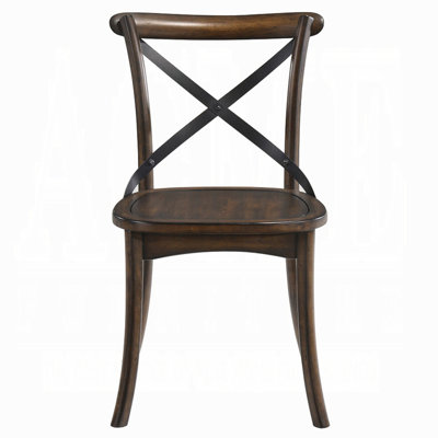 Ensemble de 2 chaises d'appoint de salle à manger en chêne foncé