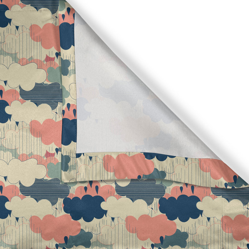 Multicolore rideaux à œillets décoratifs pour fenêtre à 2 panneaux East Urban Home, L 50 po x L 108 po