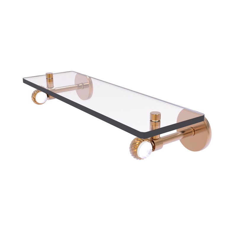 Tablette murale en verre Margolis, Bronze brossé, H 3,3 po x l 16 po xP 5,65 po