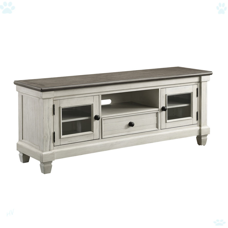 Meuble télé avec tiroirs et console, Blanc antique