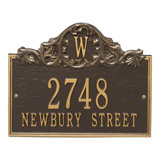 Acanthus Monogram 3-Line Wall Address Plaque