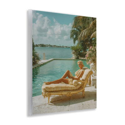 Vintage Poolside Woman Wall Plaque, design by Franklyn Gregory