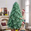 Sapin de Noël artificiel de 2,74 m (9 pi) en PE/PVC mixte, avec structure articulée en 4 parties, non illuminée, pour une décoration de Noël grandiose.-856132824