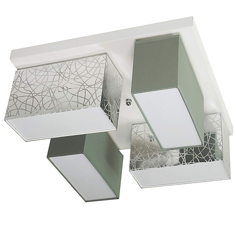 Raffa Semi Flush Mount, Silver, dark grey