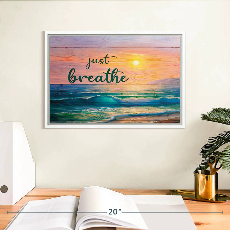 Tergel Just Breathe Sunset, H 8 po x l 12 po, Flotteur blanc