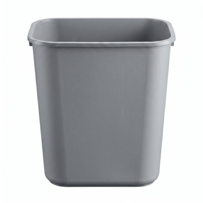 7 Gallon Beige Rectangular Commercial Plastic Wastebasket | Set of 4