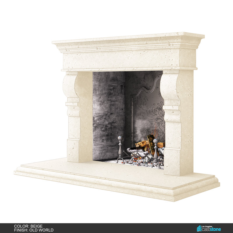 Rome Fireplace Surround, Old World/Beige