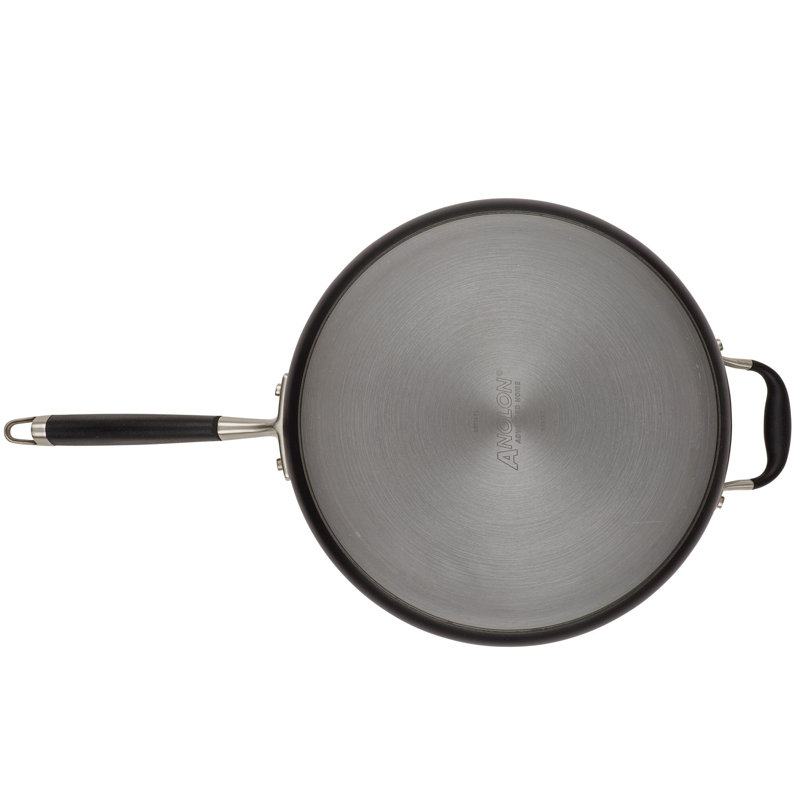Anolon Advanced Home 5-Quart Sauté Pan with Helper Handle and Lid, Moonstone