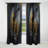 Gold Boho Chic Feathers I - Glam Feather Curtain - Blackout Floral Curtain - 1 Panels-1983385196