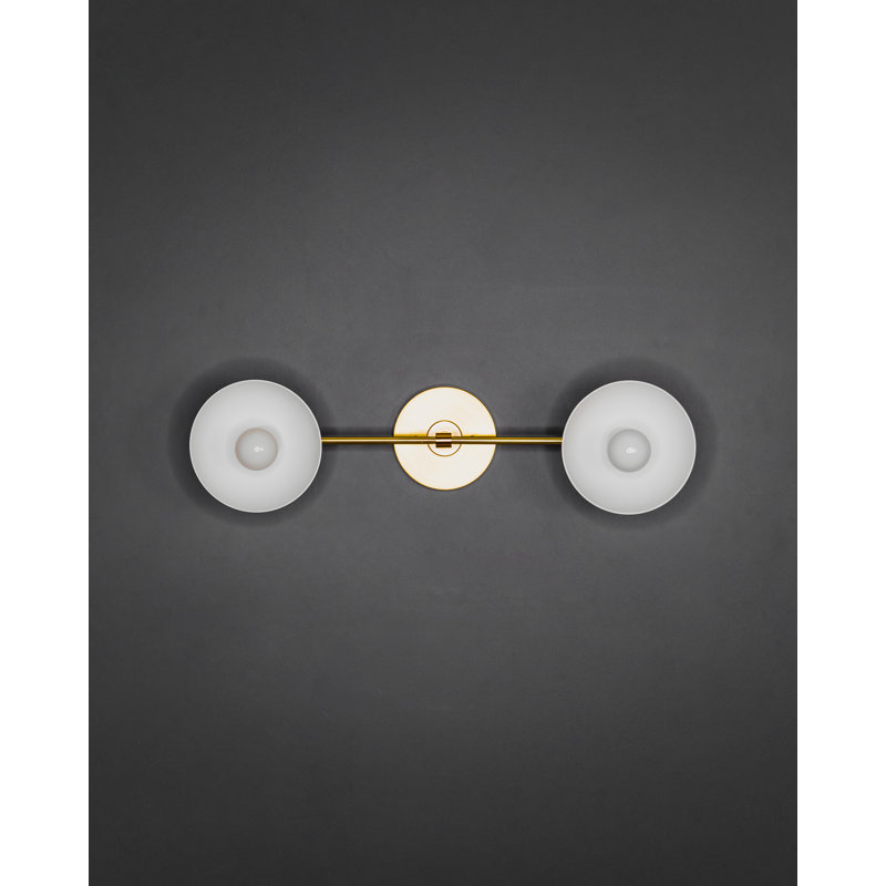 Scheiner Solid Brass Armed Sconce, Raw Brass White