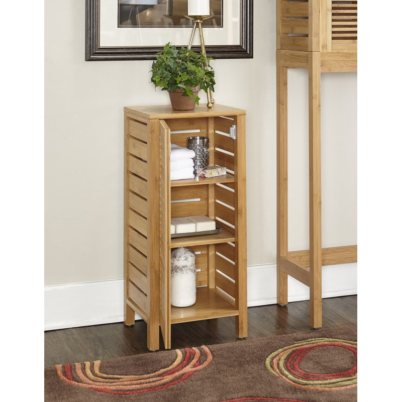 Ayden Solid Bamboo Wood 29" Tall Bathroom Cabinet