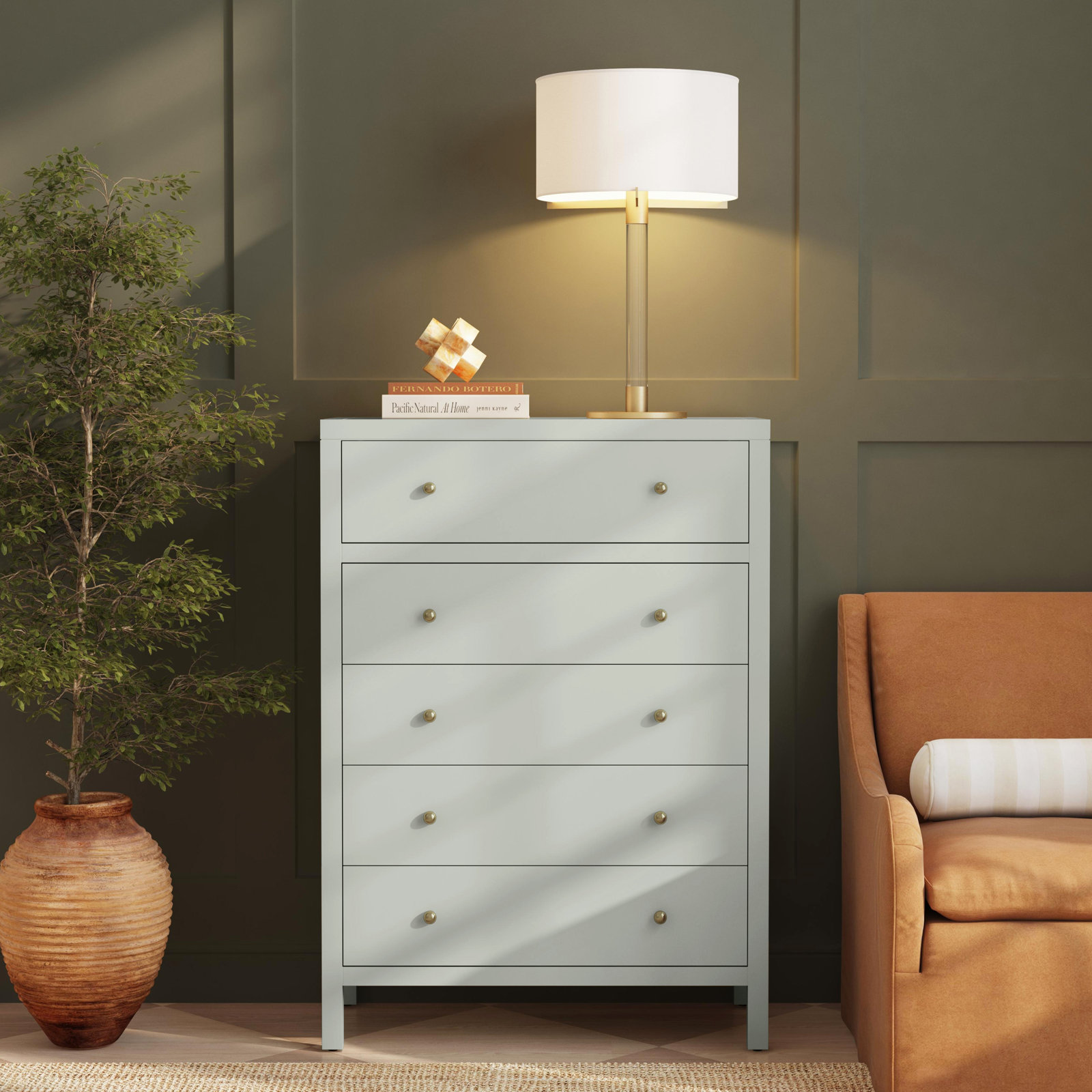 Celine 36" Acacia Dresser, Sage Green