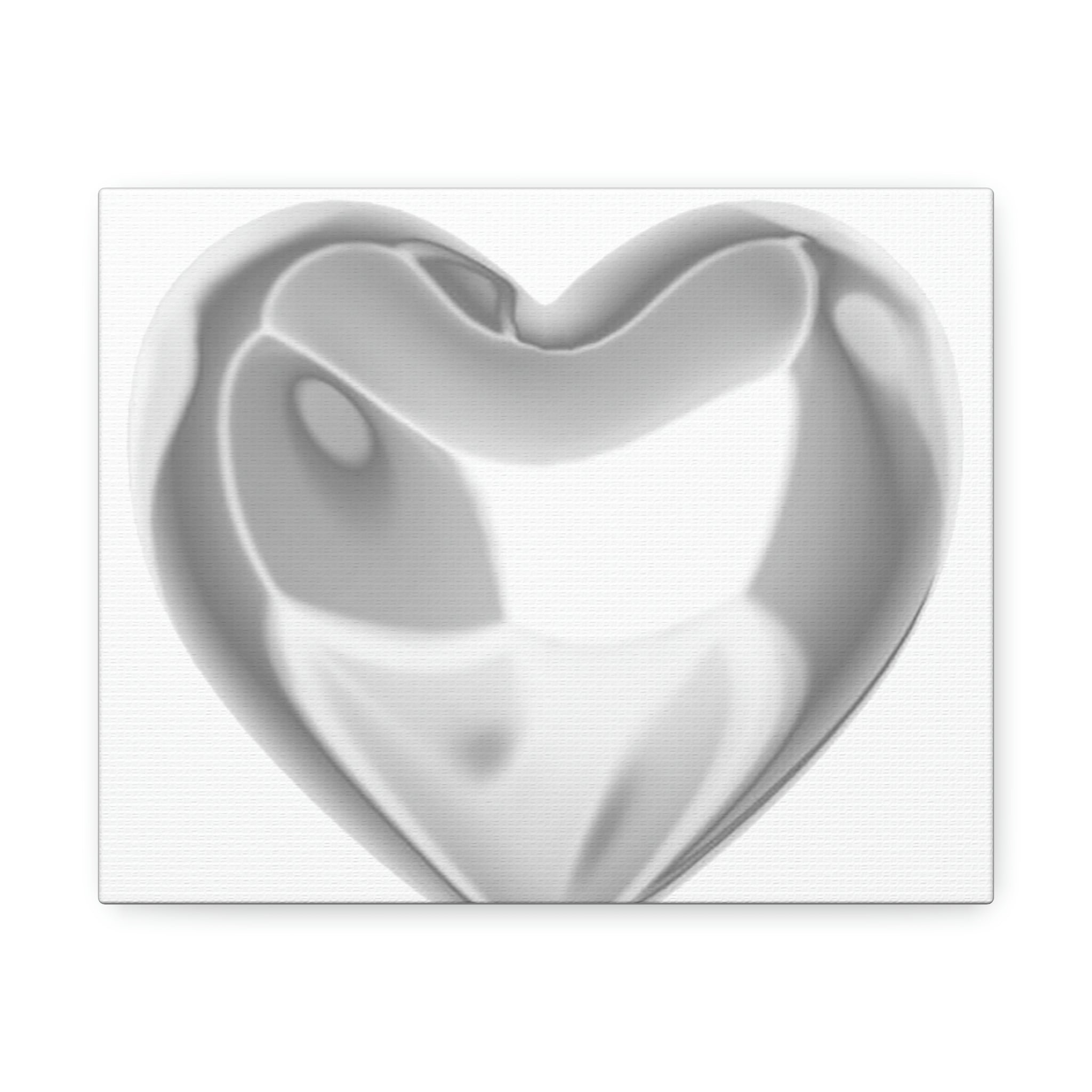 Ivy Bronx Silver Heart On Canvas Illustration | Wayfair
