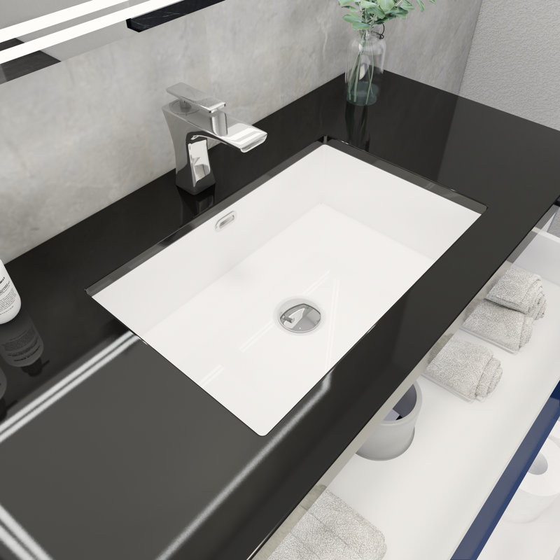 Castin 41.5'' Single Bathroom Vanity with Acrylic Top, Glossy Blue