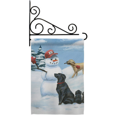 Coussin de neige 2 faces en polyester 19 x 13 po Ensemble de drapeaux