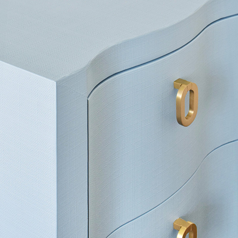 Helena Solid Wood End Table, Blue