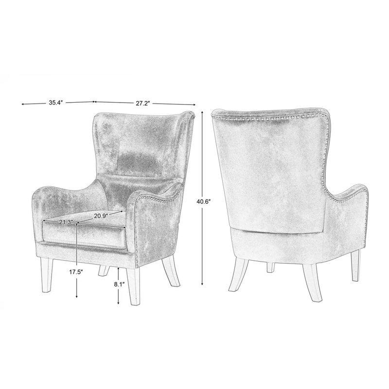 Adetola 27" Wide Polyester Wingback Chair