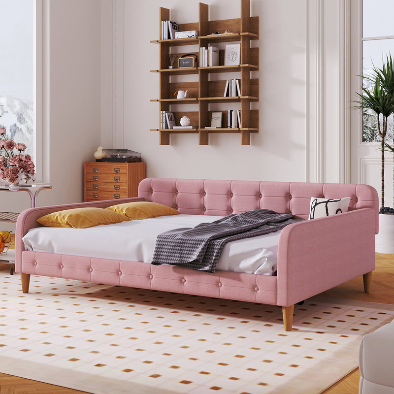 Lit de jour Jeroma, Lit simple, Rose