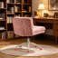 Fauteuil de bureau plus large avec siège de meuble-lavabo pivotant réglable en simili alpaga moelleux pour chambre de bureau à domicile (rose)-1199433630-1199433634