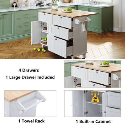 Red Barrel Studio® Solid Wood Kitchen Island Set & Reviews | Wayfair