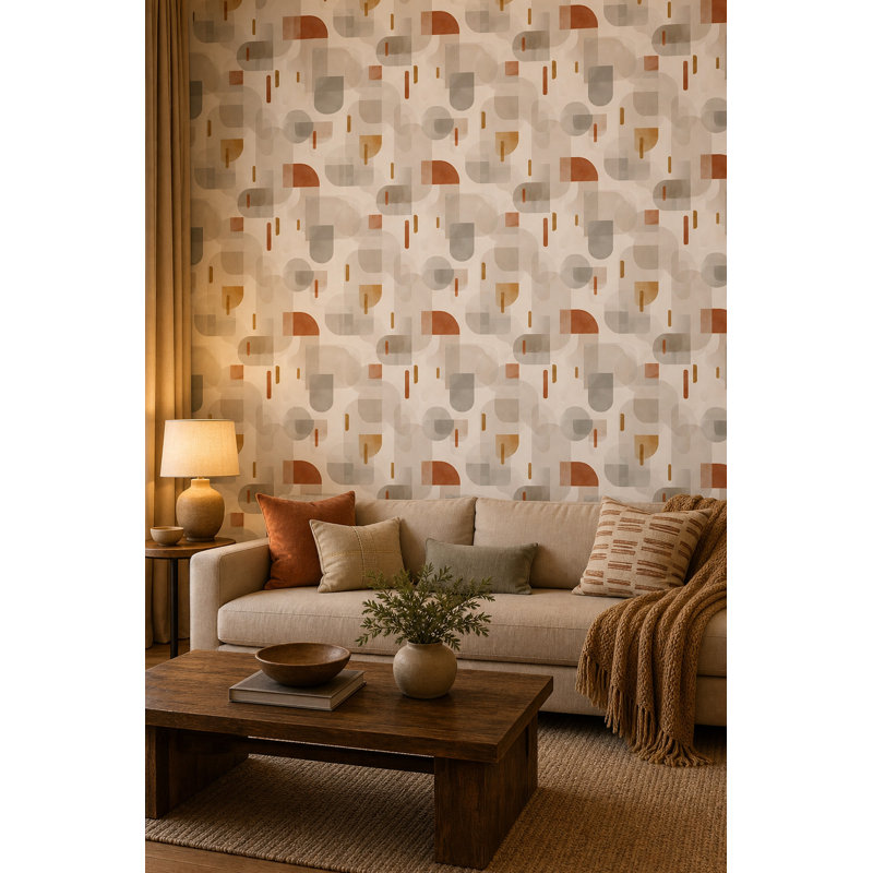 Papier peint moderne Mid Century, Non-Woven Non-Pasted